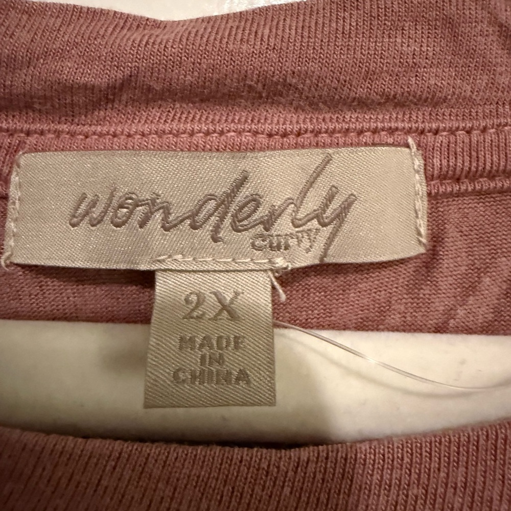 Wonderly Dusty Rose Short Sleeve Top - Picture 3 of 3